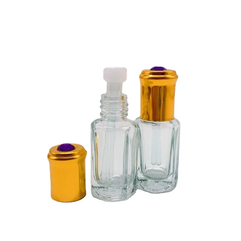 3ml 6ml 9ml Attar Glass Perfume Tester Bottles For Arabian Oud Oil With Golden Aluminum Cap 20pcs/Lot P336