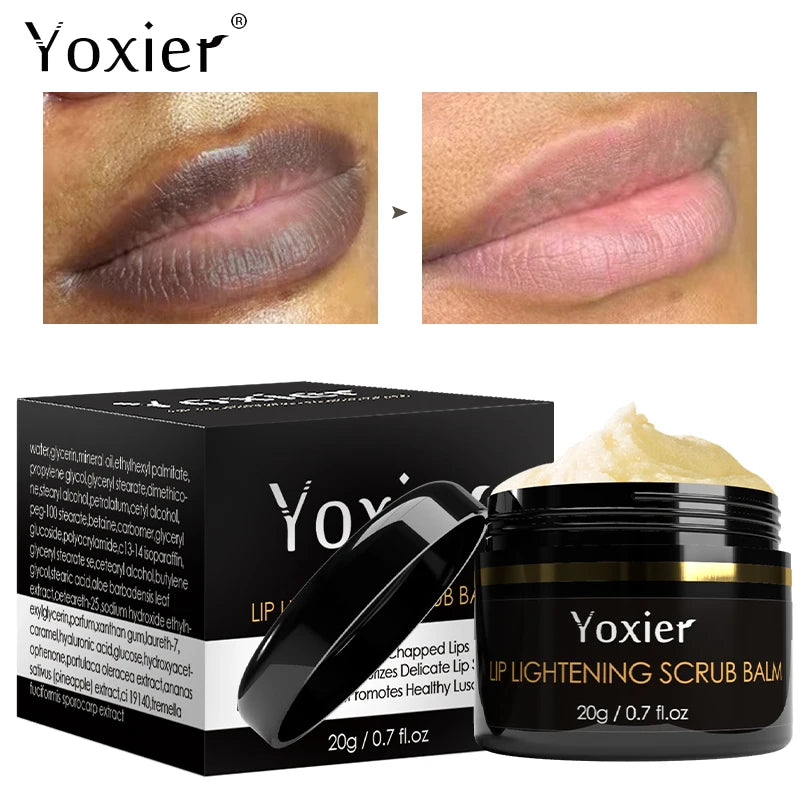 Lip Lightening Scrub Balm Lighten Pigmentation Remove Lip Lines Dead Skin Stains Moisturizing Nourish Brighten Black Lips 20g