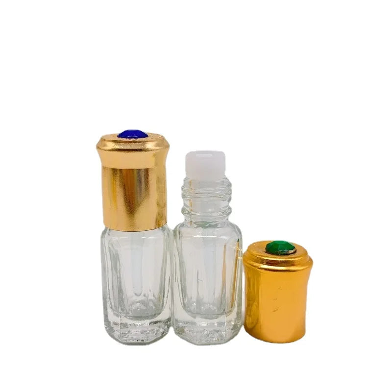 3ml 6ml 9ml Attar Glass Perfume Tester Bottles For Arabian Oud Oil With Golden Aluminum Cap 20pcs/Lot P336