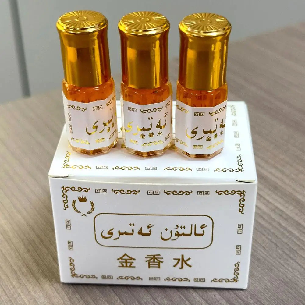 Arabian Perfume Oil Roll On Portable Long Lasting Scent for Men Women Middle East Gold Roll On Perfume Oil Portable Fragrance
