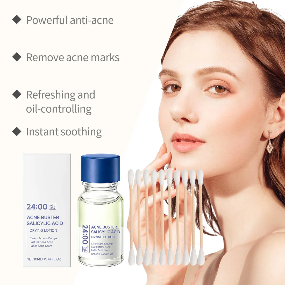 Salicylic Acid Essence Acne Treatment Lotion Moisturizing & Hydrating Facial Serum for Pore-Refining & Skin-Smoothing
