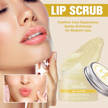 LUNOON Vanilla Lip Scrub 50g – Gentle Exfoliation for Radiant, Smooth Lips, Shea Butter & Avocado Oil | Long-Lasting Hydration