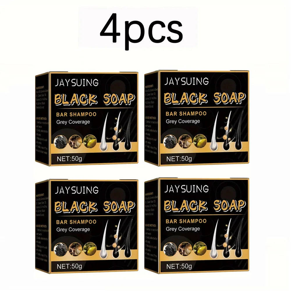 Polygonum Multiflorum Black Hair Soap Darkening Shampoo Bar Repair Gray White Color Dye Face Hair Body Shampoo For Man Women