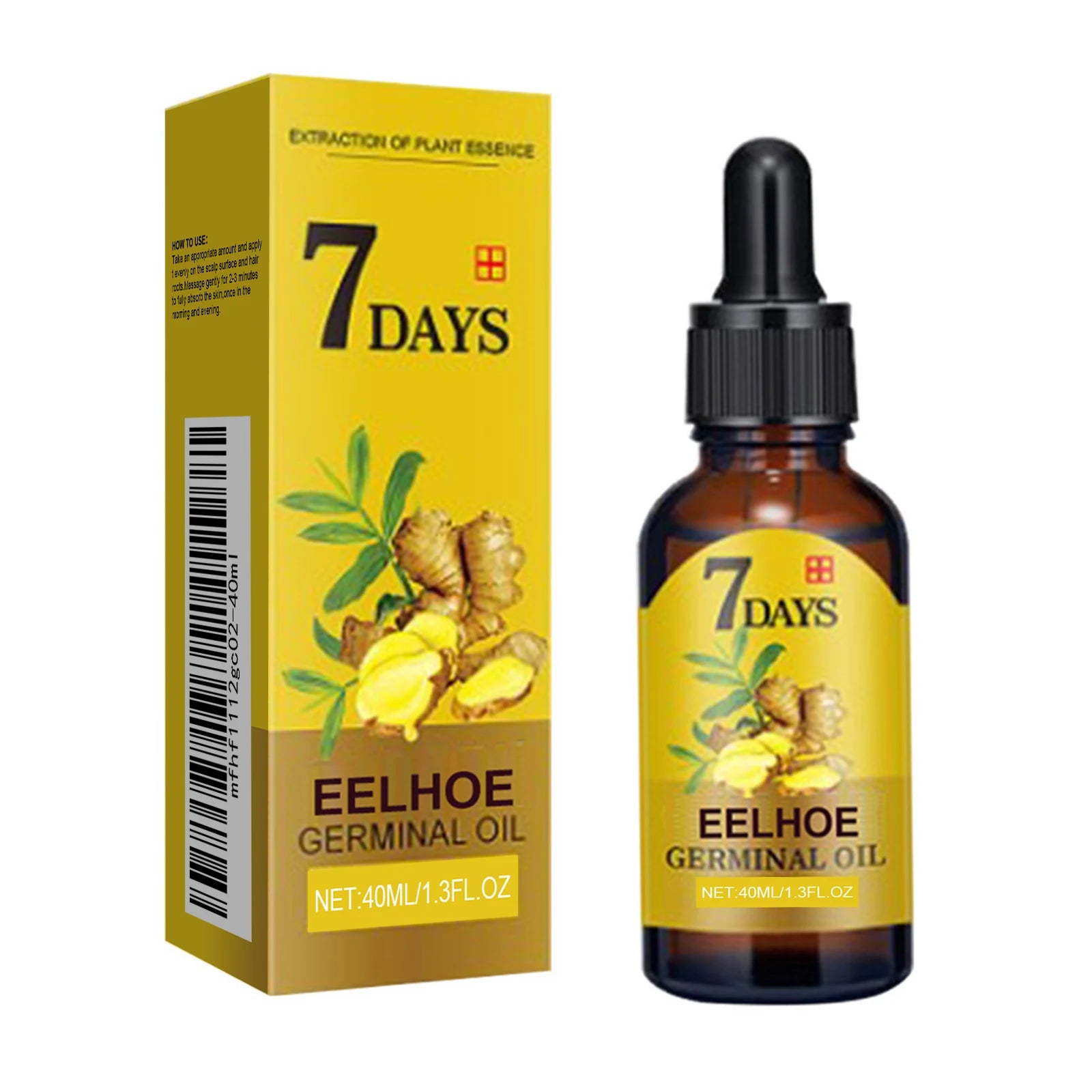 EELHOE Ginger Hair Growth Oil for Scalp Massage Hair Follicle Treatment Hair Care Germinal Essence for Regrowth & Loss Treatment