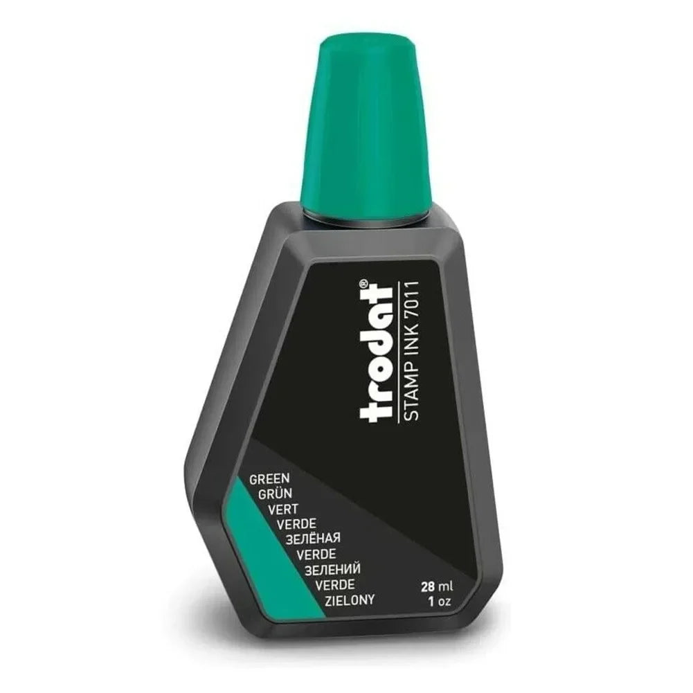 Tro Dat 7011 Stamp Pad Ink 28 Ml (Colours) Red / Blue / Black / Green / Purple For All Ink Pads That Can Be Refilled Tools