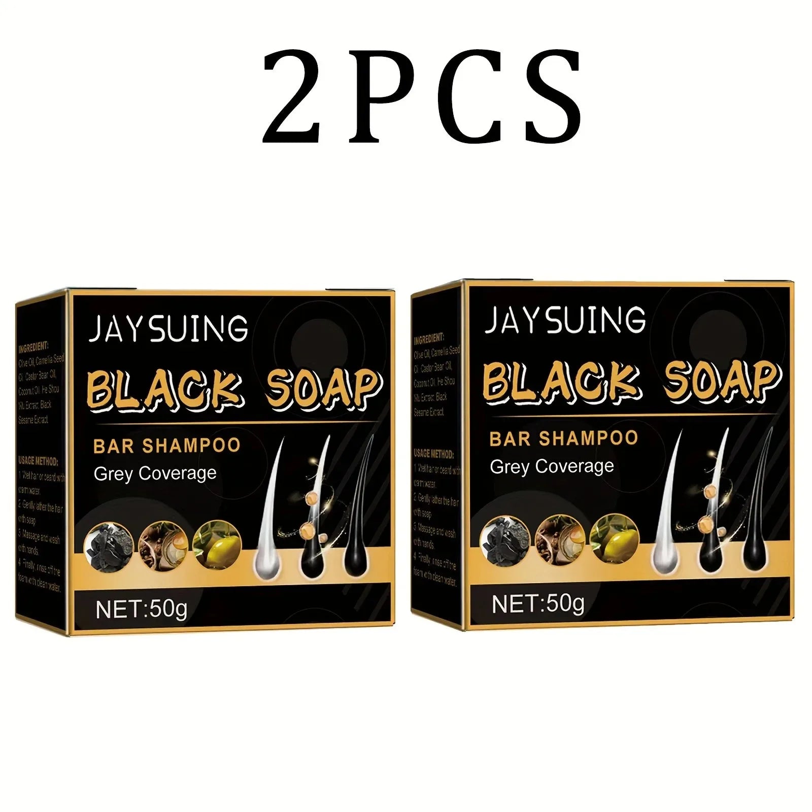 Polygonum Multiflorum Black Hair Soap Darkening Shampoo Bar Repair Gray White Color Dye Face Hair Body Shampoo For Man Women