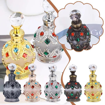 15ML Luxury Glass Perfume Bottle For Essential Oil Refill Arabic Design Premium Aroma Oil Dispenser