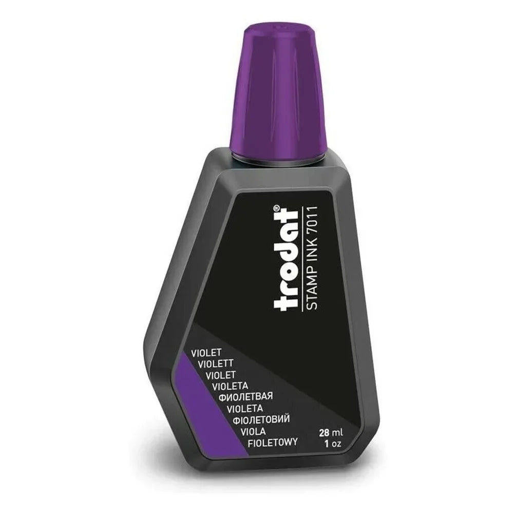 Tro Dat 7011 Stamp Pad Ink 28 Ml (Colours) Red / Blue / Black / Green / Purple For All Ink Pads That Can Be Refilled Tools