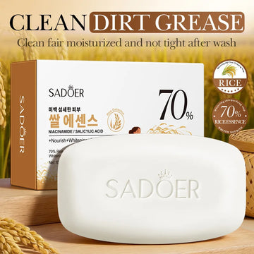 Rice Soap With Rice Extract, Salicylic Acid, Deep Cleansing, Niacinamide, Whitening, Purifying, And Nourishing Properties.