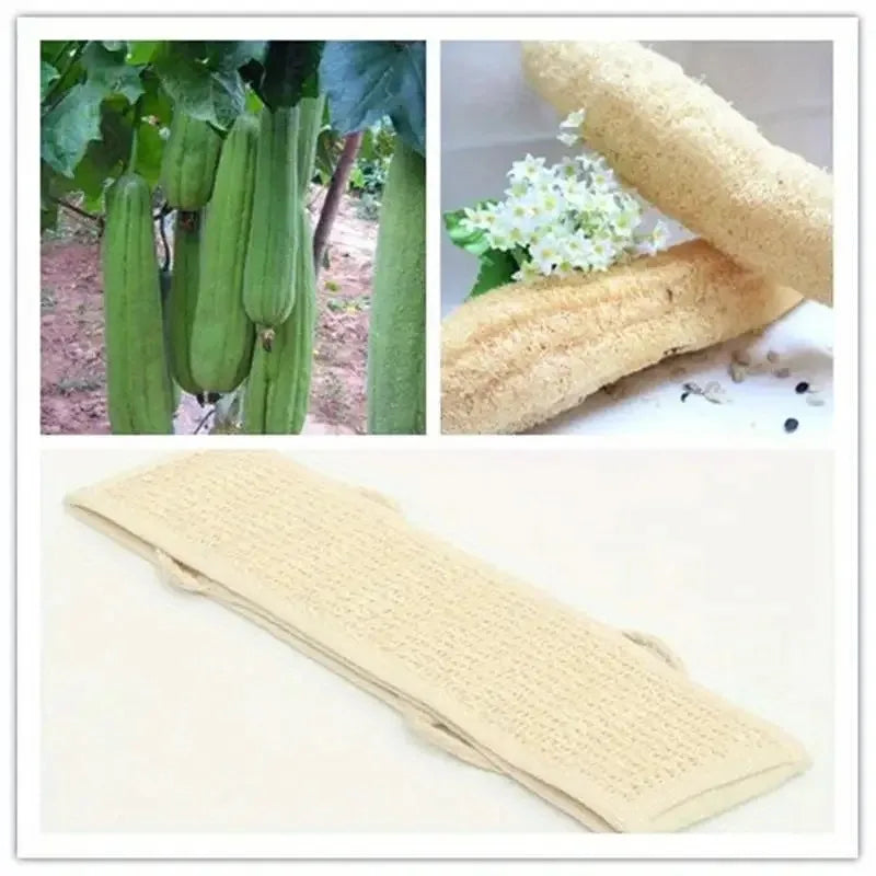 Exfoliating Body Scrubber - Soft Washcloth for Dead Skin Removal & Dry Brushing | Long Bath Sponge with Strap for Shower & Spa