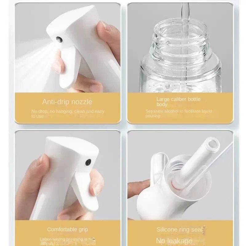 300ml Press Spray Bottle Continuous High Pressure Toner Emulsion Essence Bottled Ultra-fine Atomized Disinfection Sprayer
