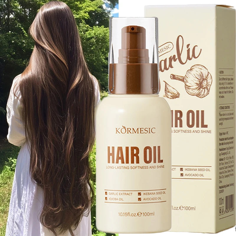 Garlic Hair Growth Essential Oil 100ML Effective In Repair Damaged Hair Roots Baldness Hair Loss Fast Thick Hair Care For Unisex