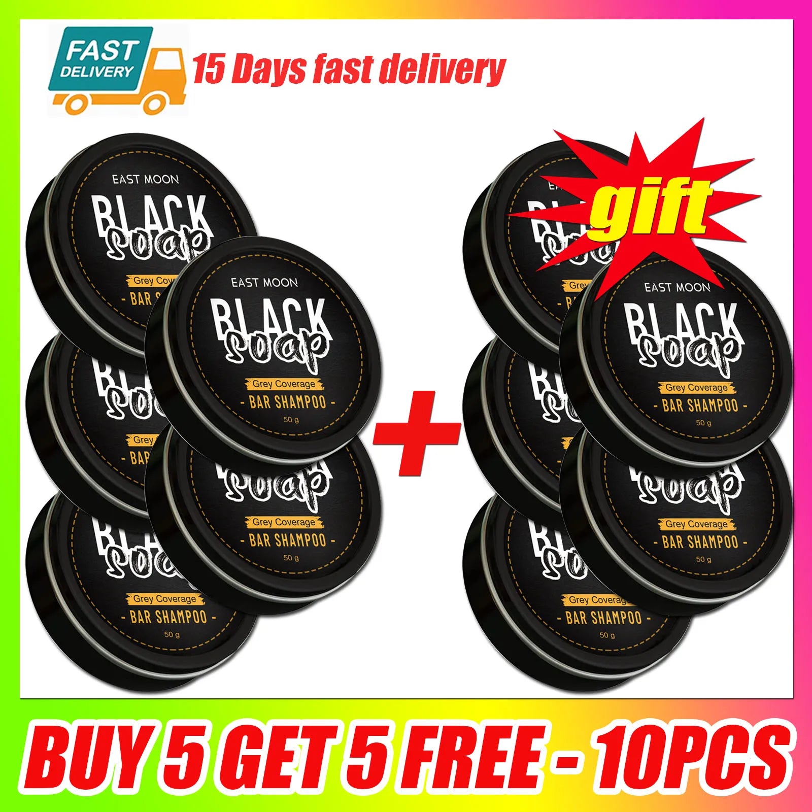 Men's Black Hair Soap Hair Darkening Soap Shampoo Bar Fast Effective Repair Gray White Color Dye Hair Body Natural Organic
