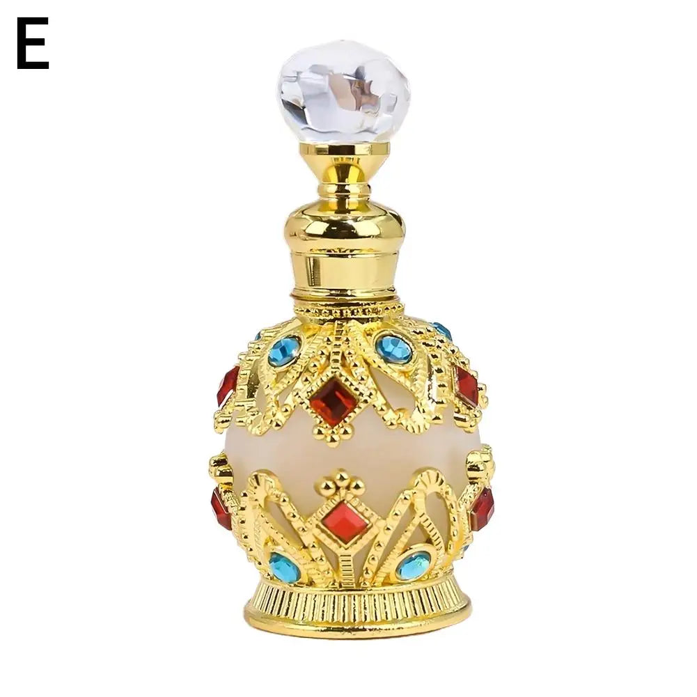 15ML Luxury Glass Perfume Bottle For Essential Oil Refill Arabic Design Premium Aroma Oil Dispenser