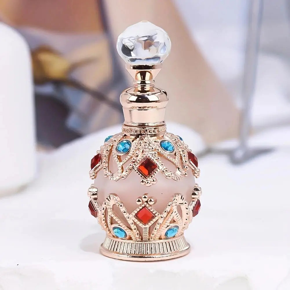 15ML Luxury Glass Perfume Bottle For Essential Oil Refill Arabic Design Premium Aroma Oil Dispenser