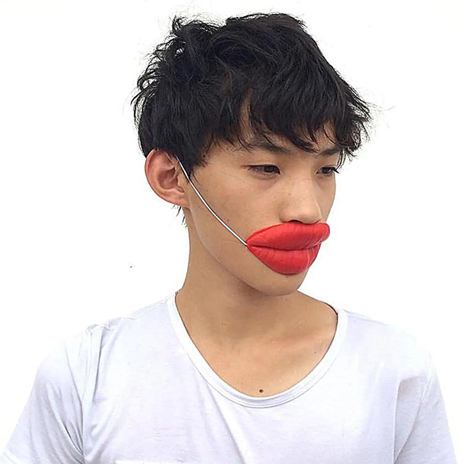 Red Lips Face Masks Funny Big Lip Masks April Fool Day Sausage Thick Lips Sausage Lip Decorations Funny Lips Prank Toys
