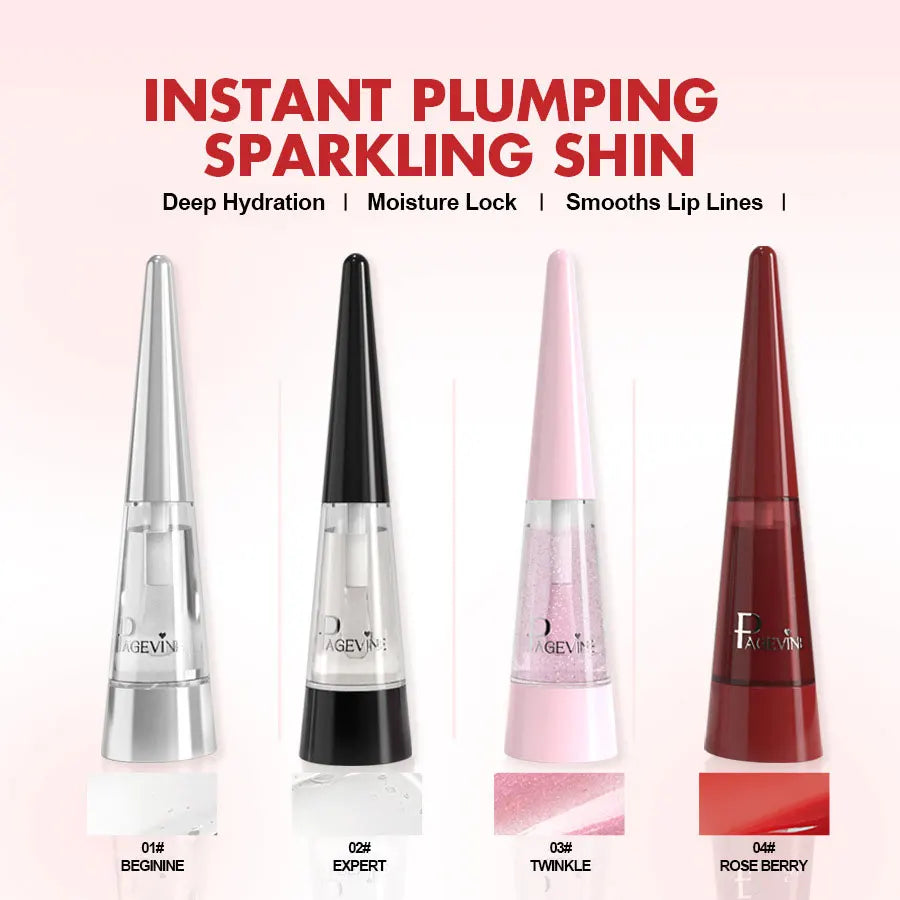 Lip Plumping Lip Serum - Natural Moisturizing Lip Oil with Glossy Finish, Non-Greasy Long-Lasting Lip for All Light Types