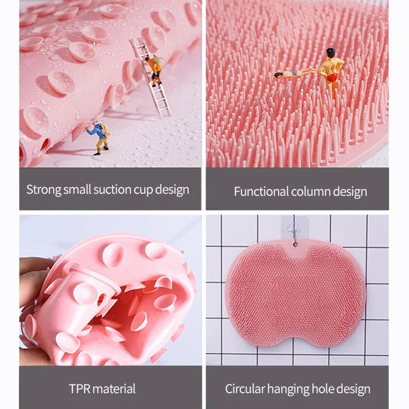 Back Scrubbing Brush Body Massage Foot Exfoliating Dead Skin Removal Bath Shower with Suction Cups African Sponge for Bathing