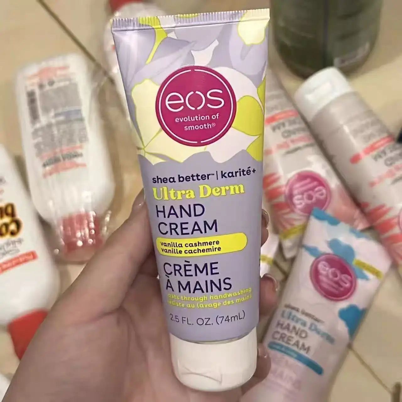 EOS Shea Better 74ml Hand Cream - Ultra Derm Moisturizing Shea Butter Enriched For Dry Cracked Skin Repair 24H Hand Skin Care