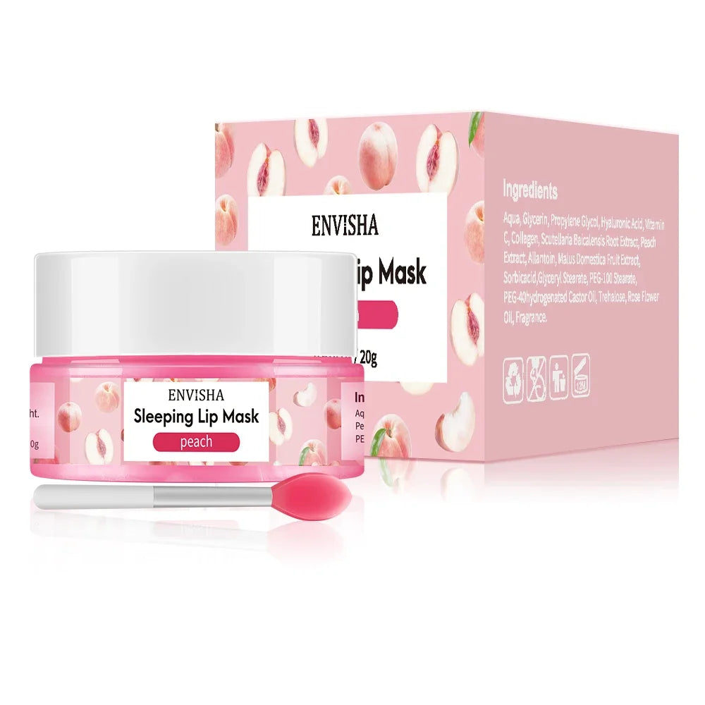 Lip Mask Sleeping Maintenance Moisturizing Fade Lines Nourishing Balm Skin Care Beauty Health Exfoliating Anti Drying Peach 20g