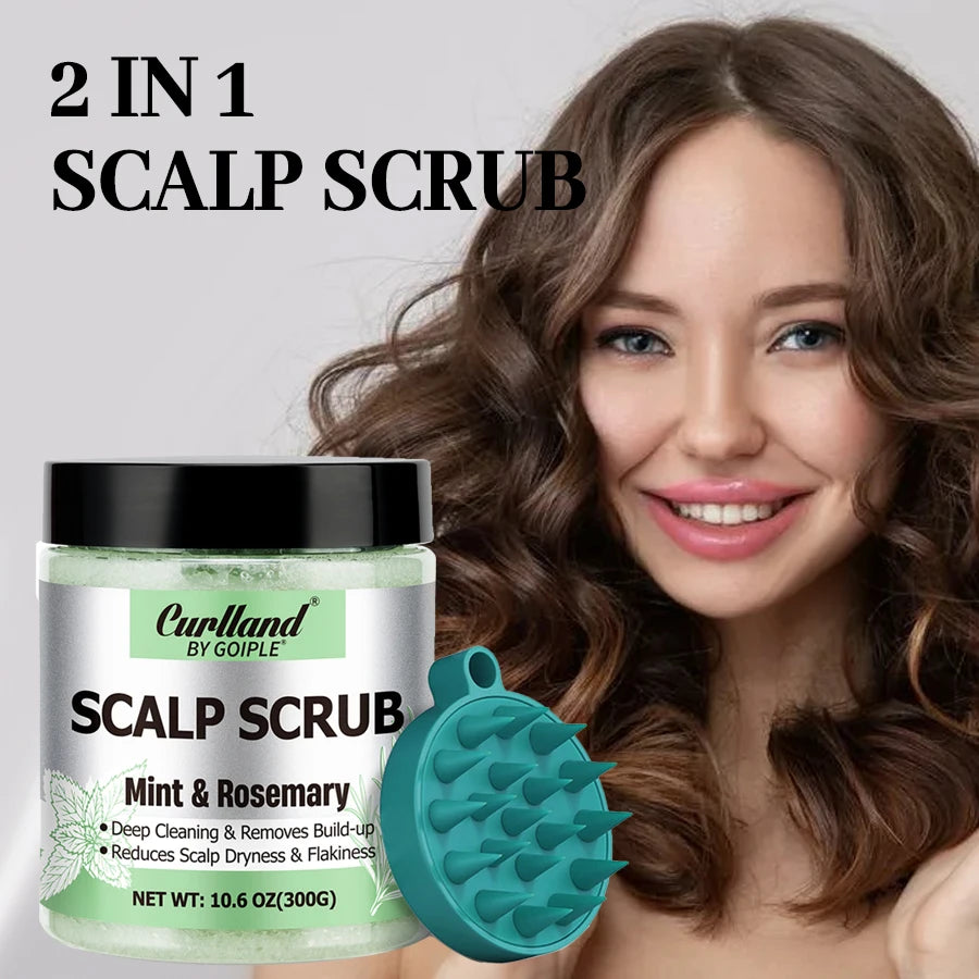 Scalp Scrub Mint & Rosemary Deep Clean Removes Build-up Moisturize Cool Soothe Hair Scalp or Exfoliating Scrub Silicone Massager