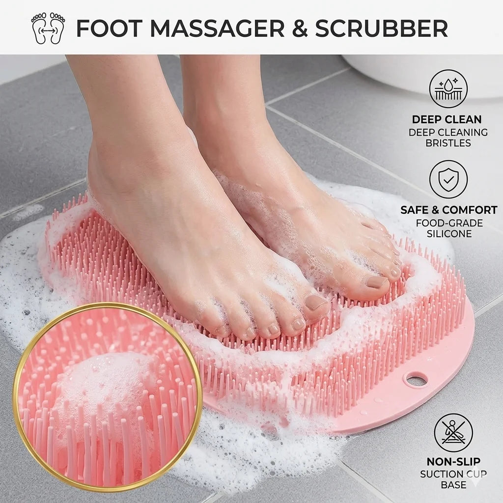 Back Scrubbing Brush Body Massage Foot Exfoliating Dead Skin Removal Bath Shower with Suction Cups African Sponge for Bathing