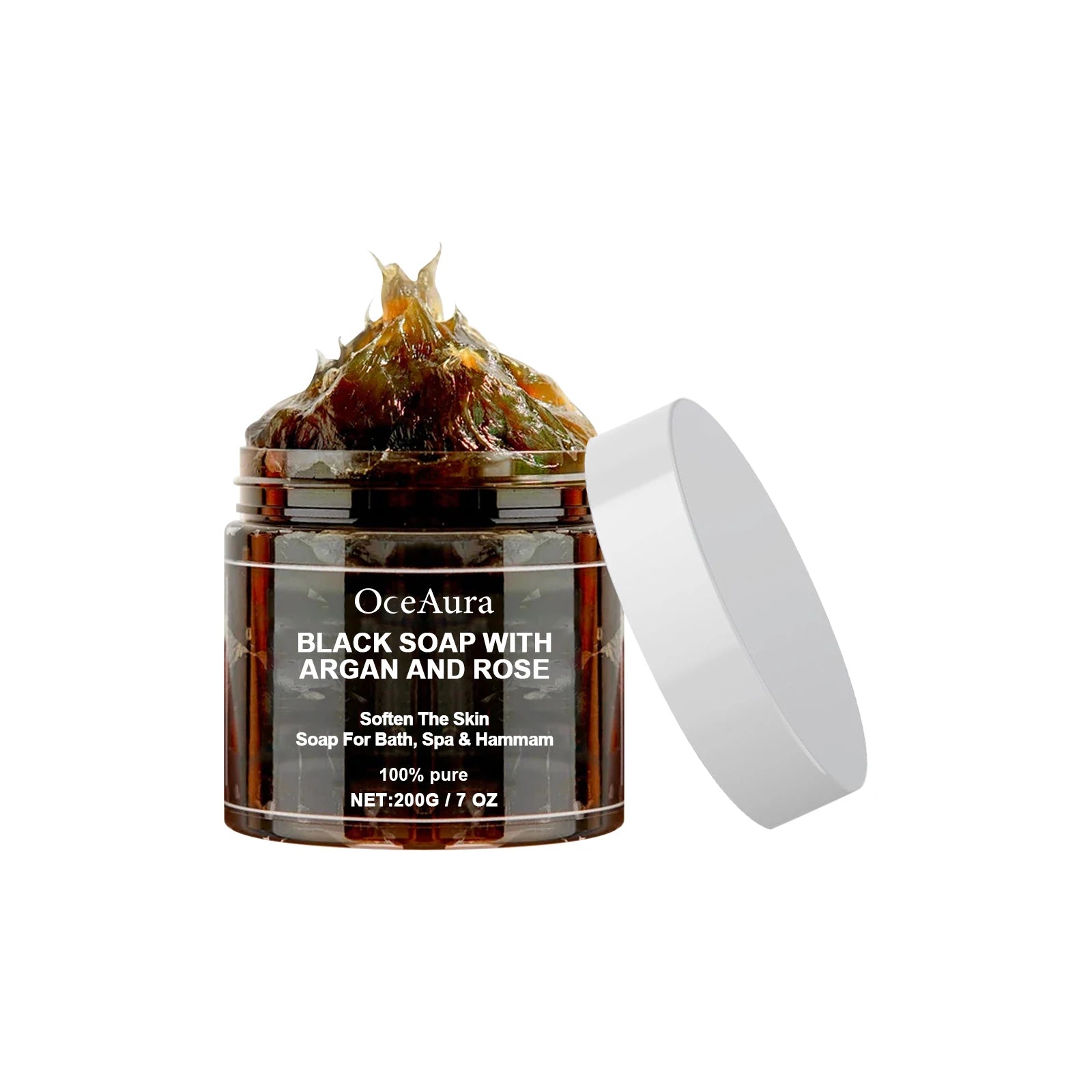 OceAura Black Soap Deep Moisturizing Purifying Skin Smoothing Oil Control Dead Skin Remover Exfoliation Body Cleansing Soap 200g