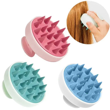 1PC Scalp Massage Brush Soft Silicon Hair Brush Massage &amp Cleansing Scalp Brush Scalp Exfoliating Scrub Dandruff Removal Tool