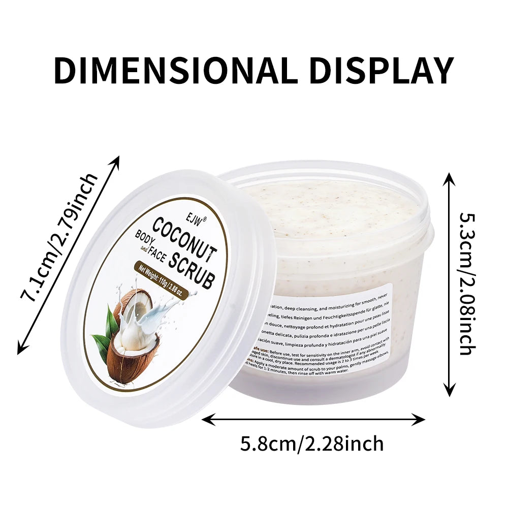 Native Exfoliating Body Scrub, Exfoliating Body Scrub Removes Dead, Dry Skin for a Soft & Hydrated Feelm,Coconut Scent