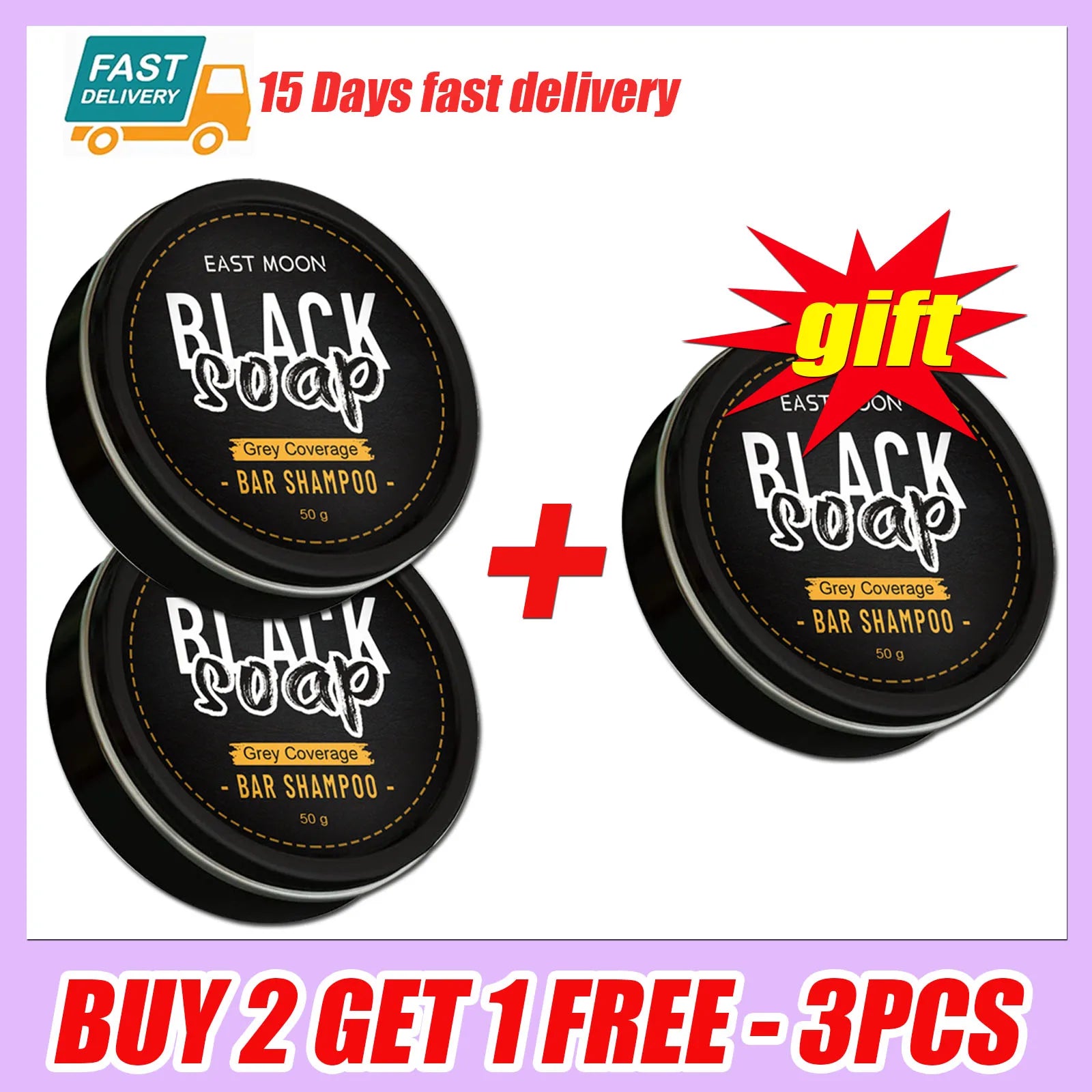Men's Black Hair Soap Hair Darkening Soap Shampoo Bar Fast Effective Repair Gray White Color Dye Hair Body Natural Organic