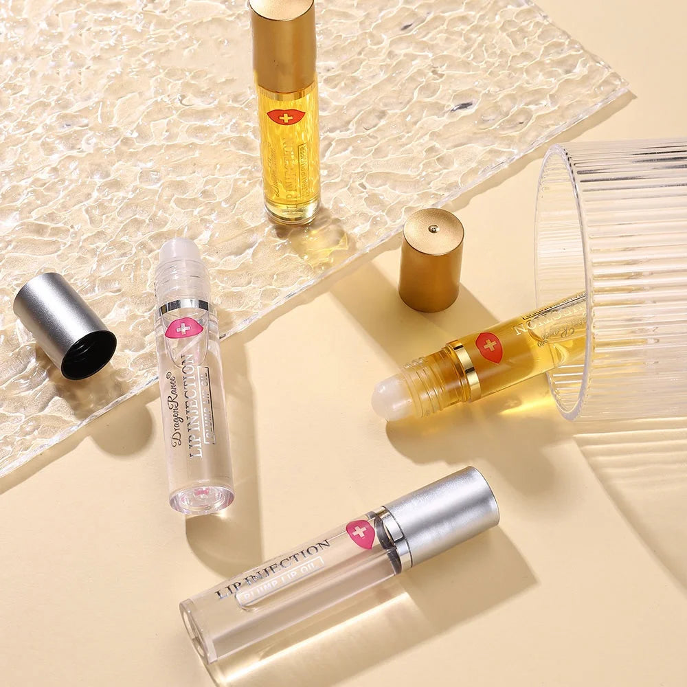 Lip Plumping Oil Moisturizes, Hydrates, and Adds Color as a Base for Lip Care. Glass Lip, Pouty Lips, Glossy Mirror-Like, Gentle, Colorless Lip Oil