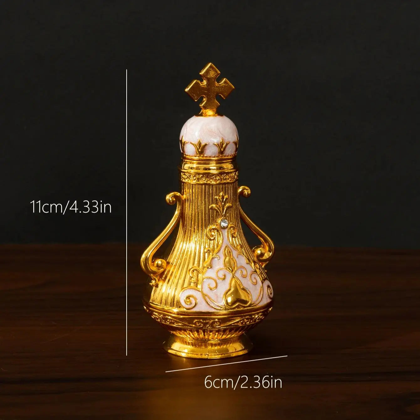 Middle East Dubai style cross glass perfume bottle beautifully decorated Dubai Arabian essential oil bottle empty perfume bottle
