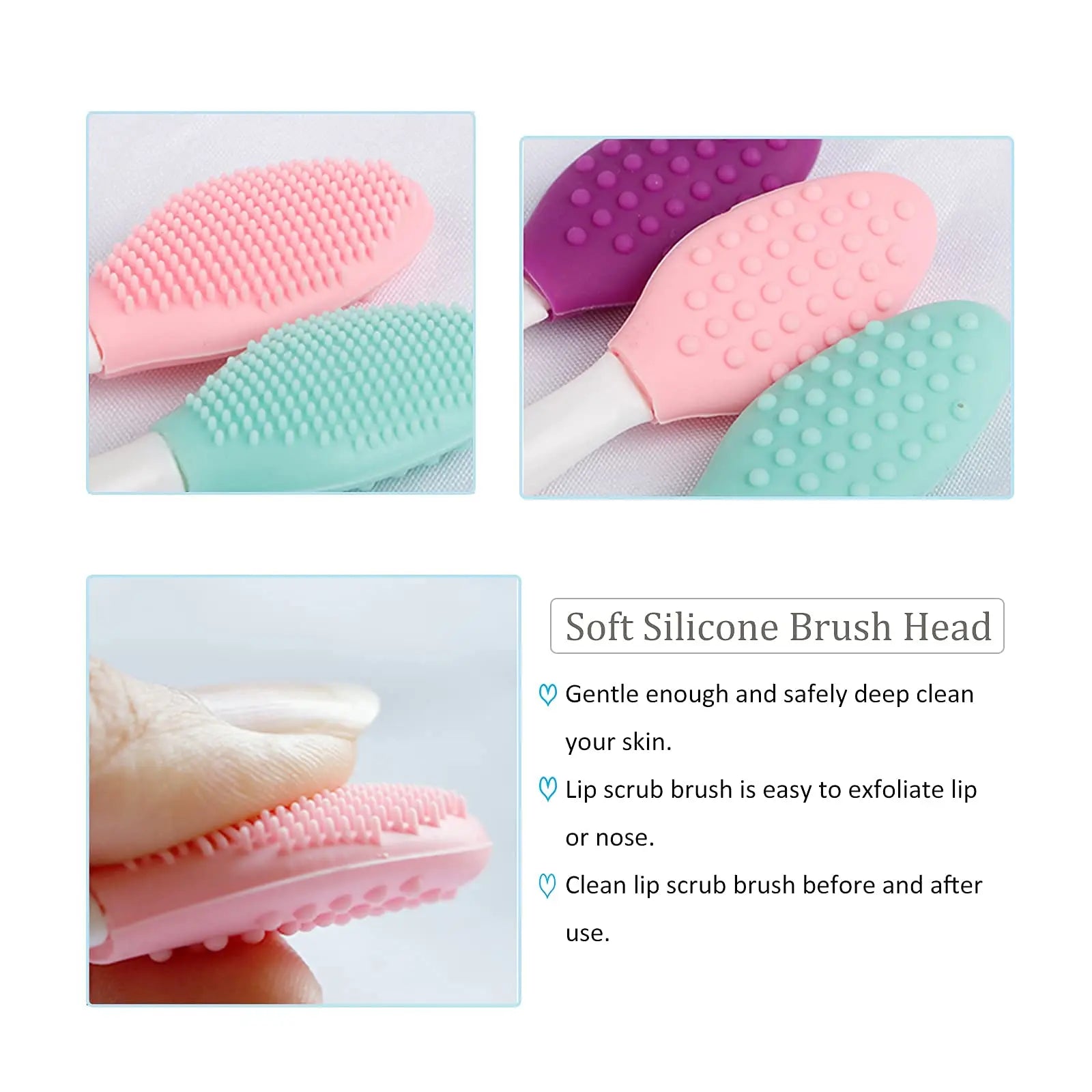 100 Pieces Lip Scrub Brushes Double Sided Silicone Exfoliating Lip Brush Soft Silicone Face Lips Cleaning Tool