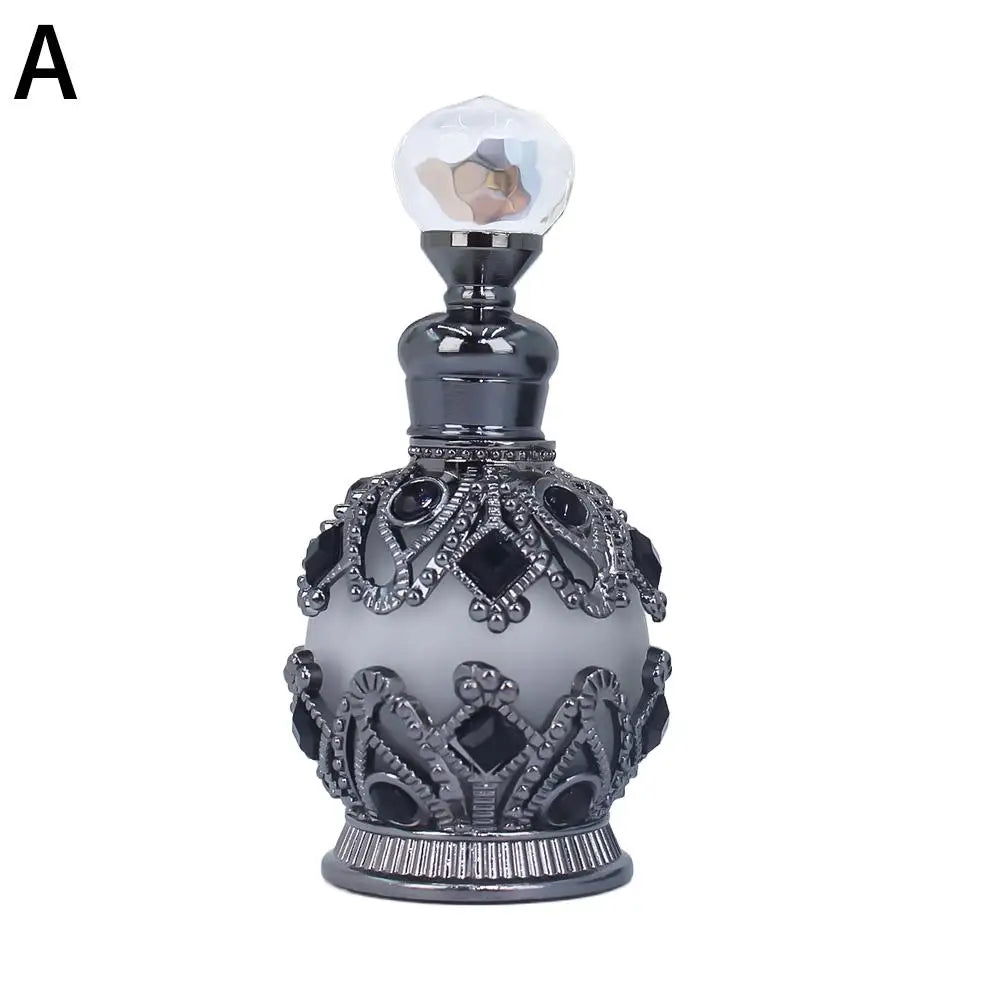 15ML Luxury Glass Perfume Bottle For Essential Oil Refill Arabic Design Premium Aroma Oil Dispenser