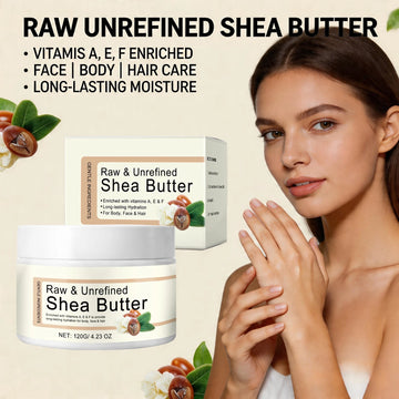 Shea Butter Moisturizing Cream Multi Use Balm for Dry Skin and Hair Restore Shine Increase Skin Elasticity Body Face & Hair Care