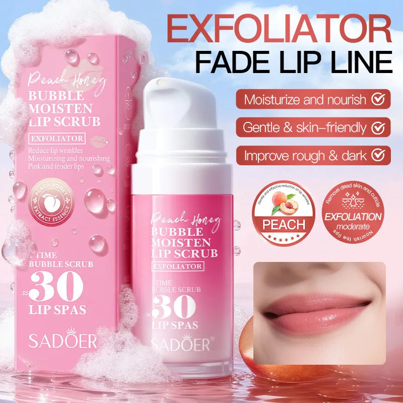 SADOER Bubble Lip Scrub Lips Brightening Moisturizing Anit-Wrinkles Nourishing Exfoliating Lip Cream Exfoliator Skin Care