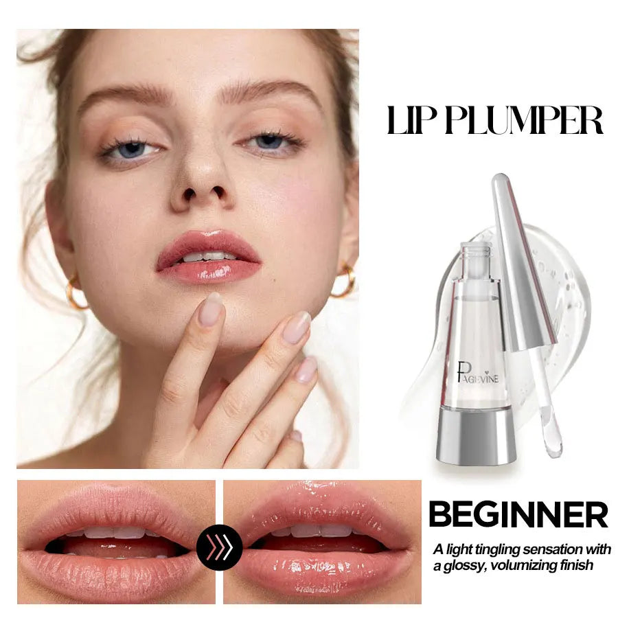Lip Plumping Lip Serum - Natural Moisturizing Lip Oil with Glossy Finish, Non-Greasy Long-Lasting Lip for All Light Types