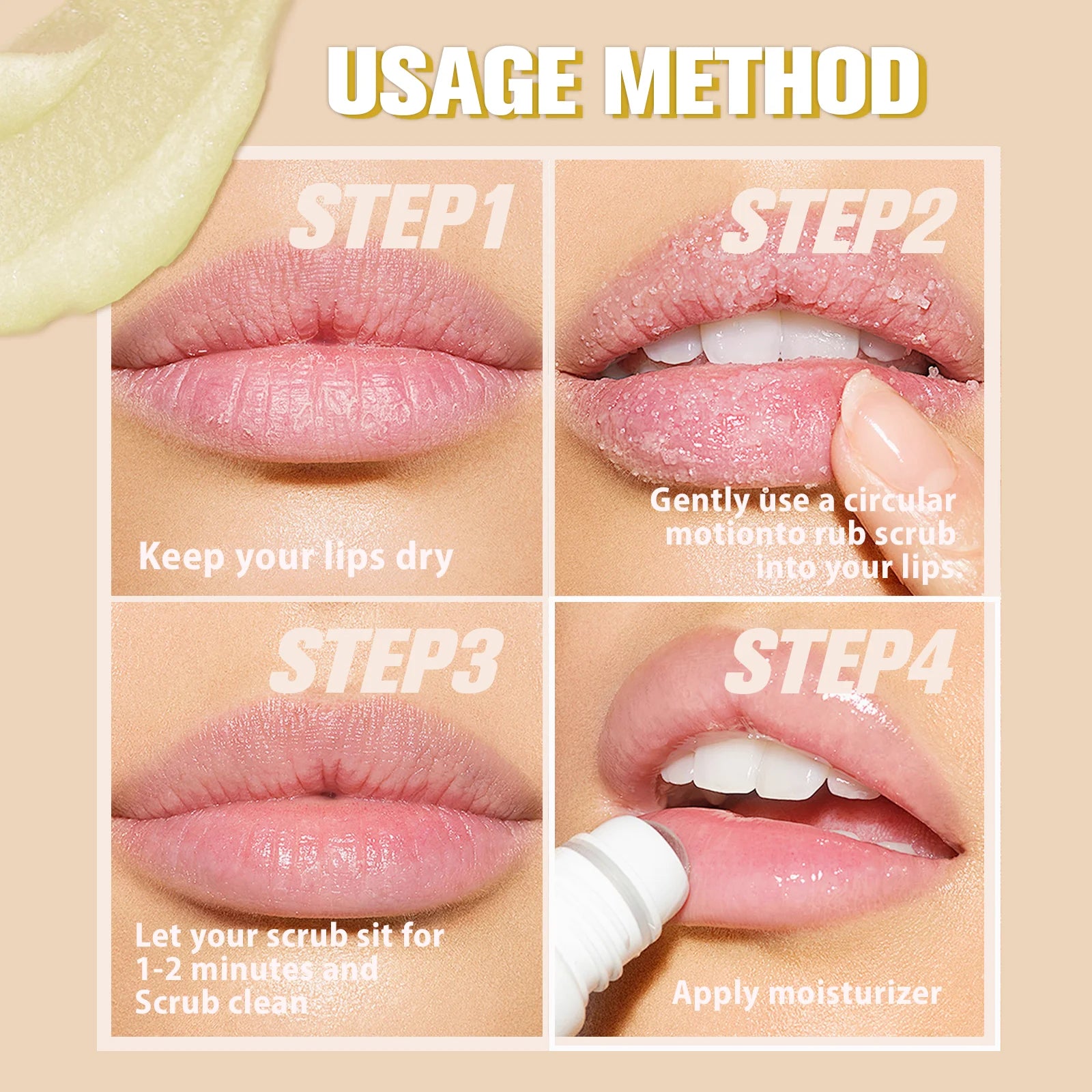 LUNOON Vanilla Lip Scrub 50g – Gentle Exfoliation for Radiant, Smooth Lips, Shea Butter & Avocado Oil | Long-Lasting Hydration