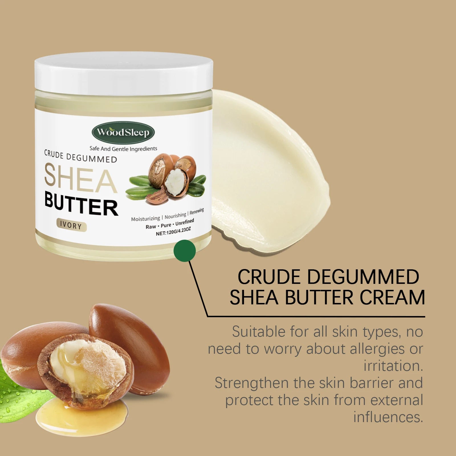 Shea Butter Cream Moisturizing Nourishing Skin Reduce Dryness Hydration Fade Fine Lines Increase Elasticity Repair Body Lotion