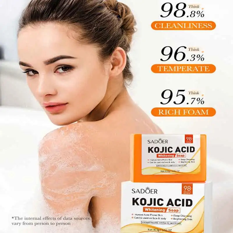 Handmade Whitening Soap Skin Care Deep Cleaning Moisturizing Cleansing Essential Temperate Soap Brighten Skin Kojic Acid Soap