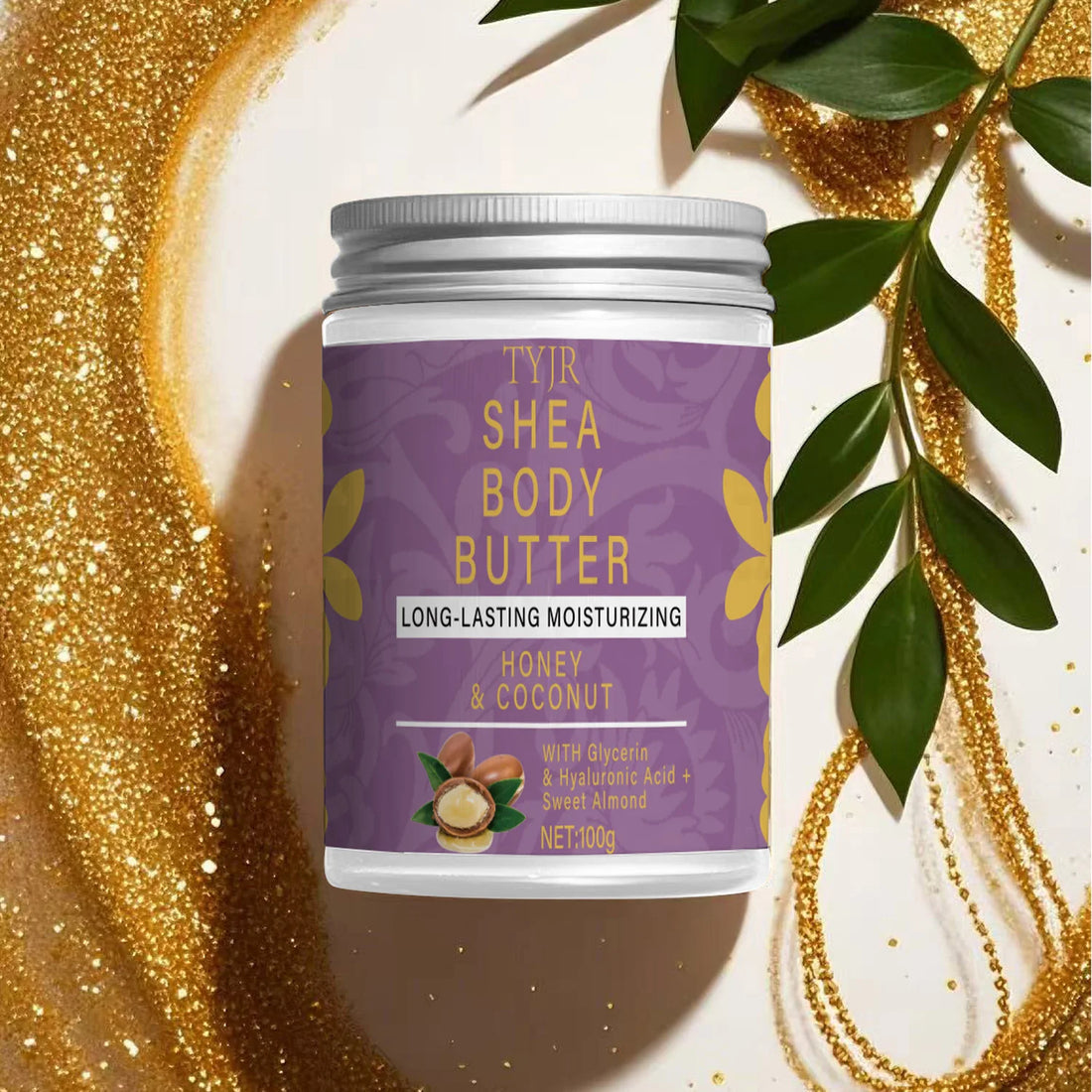 Shea Butter Moisturizing Body Cream, Makes Skin Softer and More Supple, Tightens Skin, Makes Skin Brighter and More Radiant, Nourishes the Body during Massage, Suitable for Dry and Chapped Skin