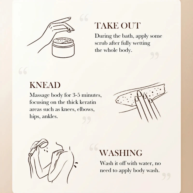 350g Body Scrub, Cleanses the Body, Has Exfoliating, Moisturizing, and Smoothing Properties, Suitable for Facial and Body Care, Low Sensitivity, Physical Exfoliation, Can Be Used on Legs, Knees, Feet, Arms, Hands, and the Ent