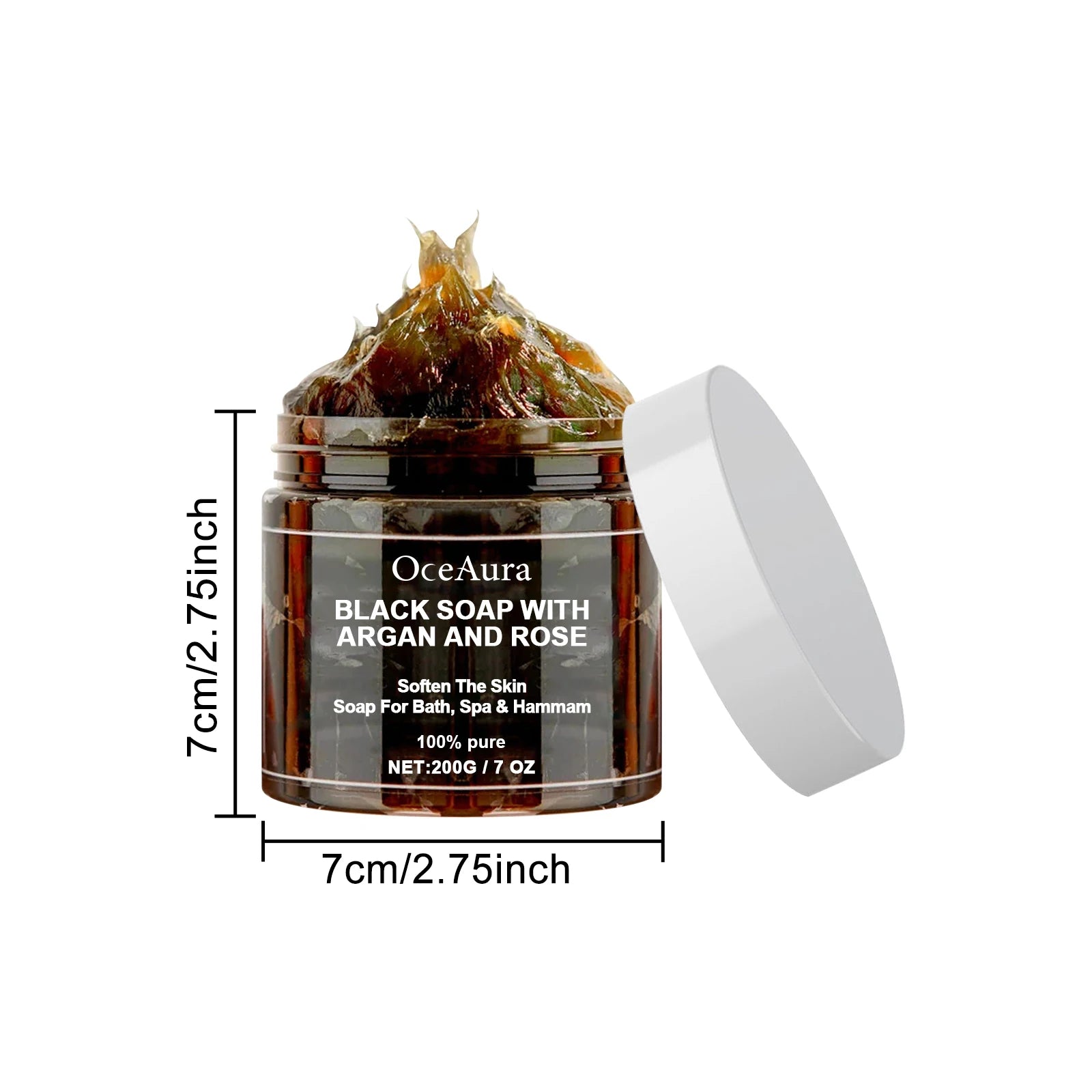 OceAura Black Soap Deep Moisturizing Purifying Skin Smoothing Oil Control Dead Skin Remover Exfoliation Body Cleansing Soap 200g