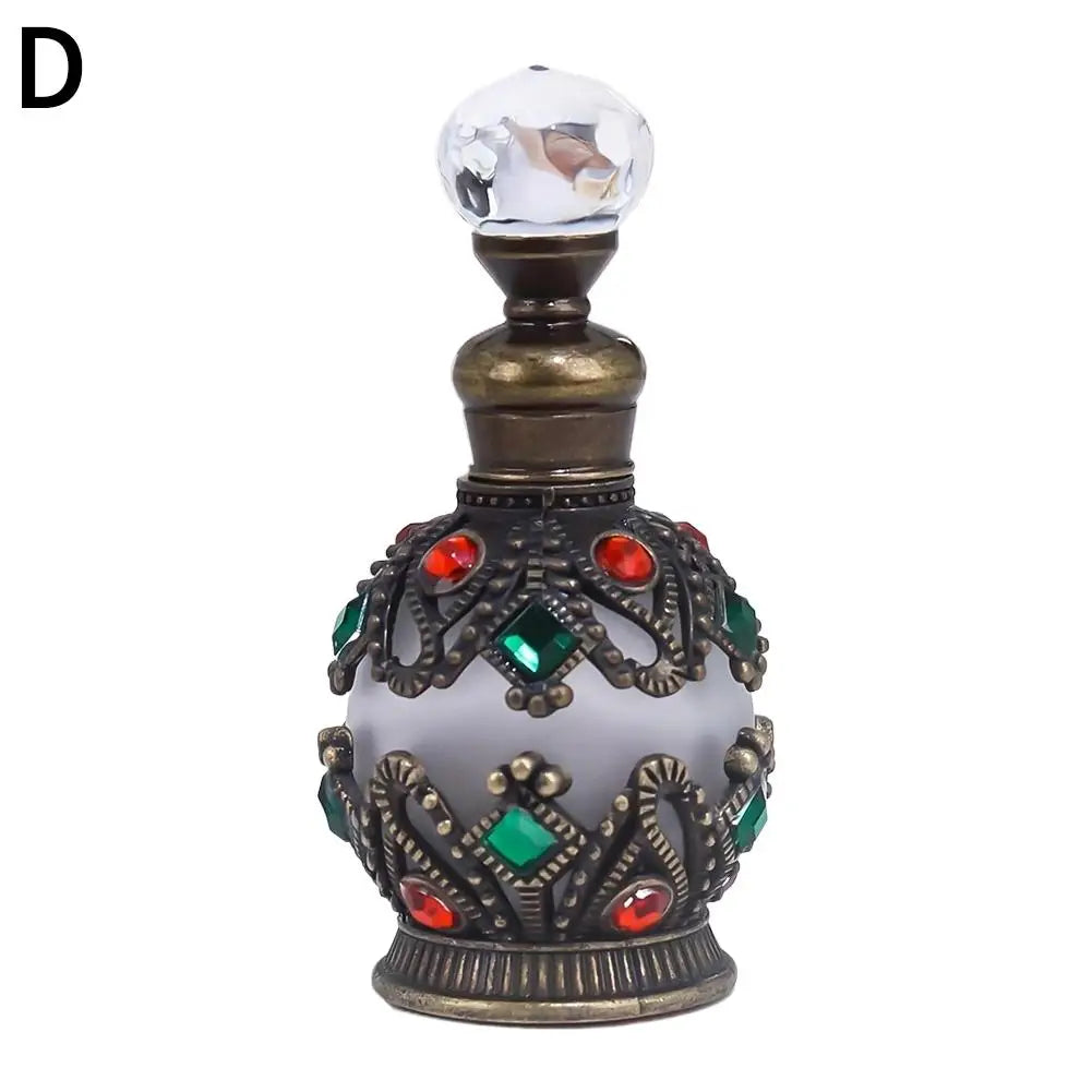 15ML Luxury Glass Perfume Bottle For Essential Oil Refill Arabic Design Premium Aroma Oil Dispenser