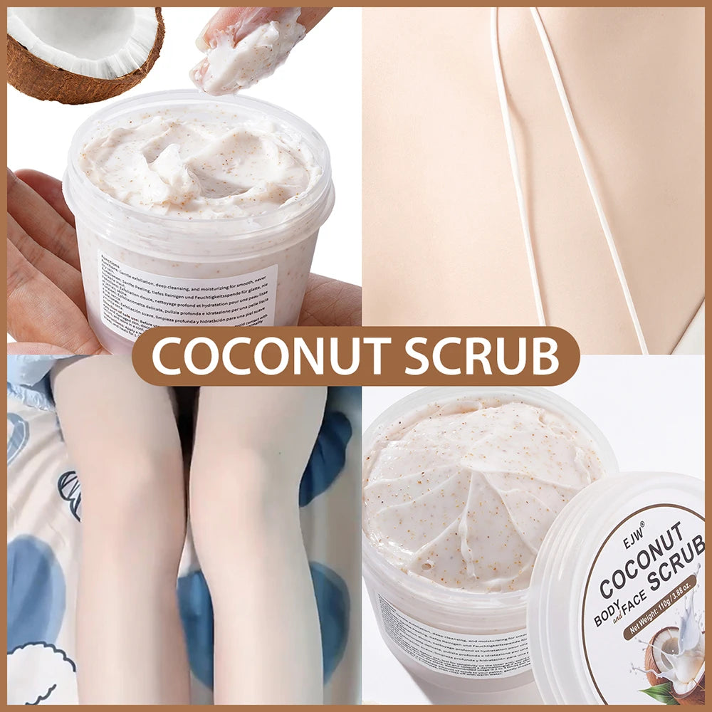 Native Exfoliating Body Scrub, Exfoliating Body Scrub Removes Dead, Dry Skin for a Soft & Hydrated Feelm,Coconut Scent