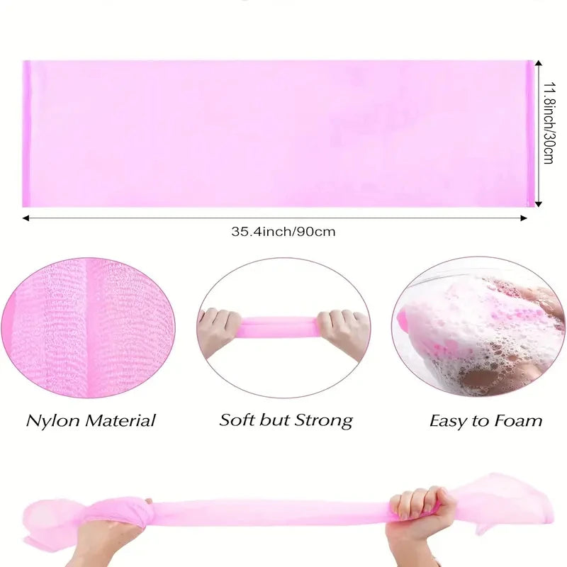 6colors Exfoliating Body Scrubber Towel Double Side Mesh Loofah Shower Washcloth Effective Back Scrub for Getting Smooth Skin