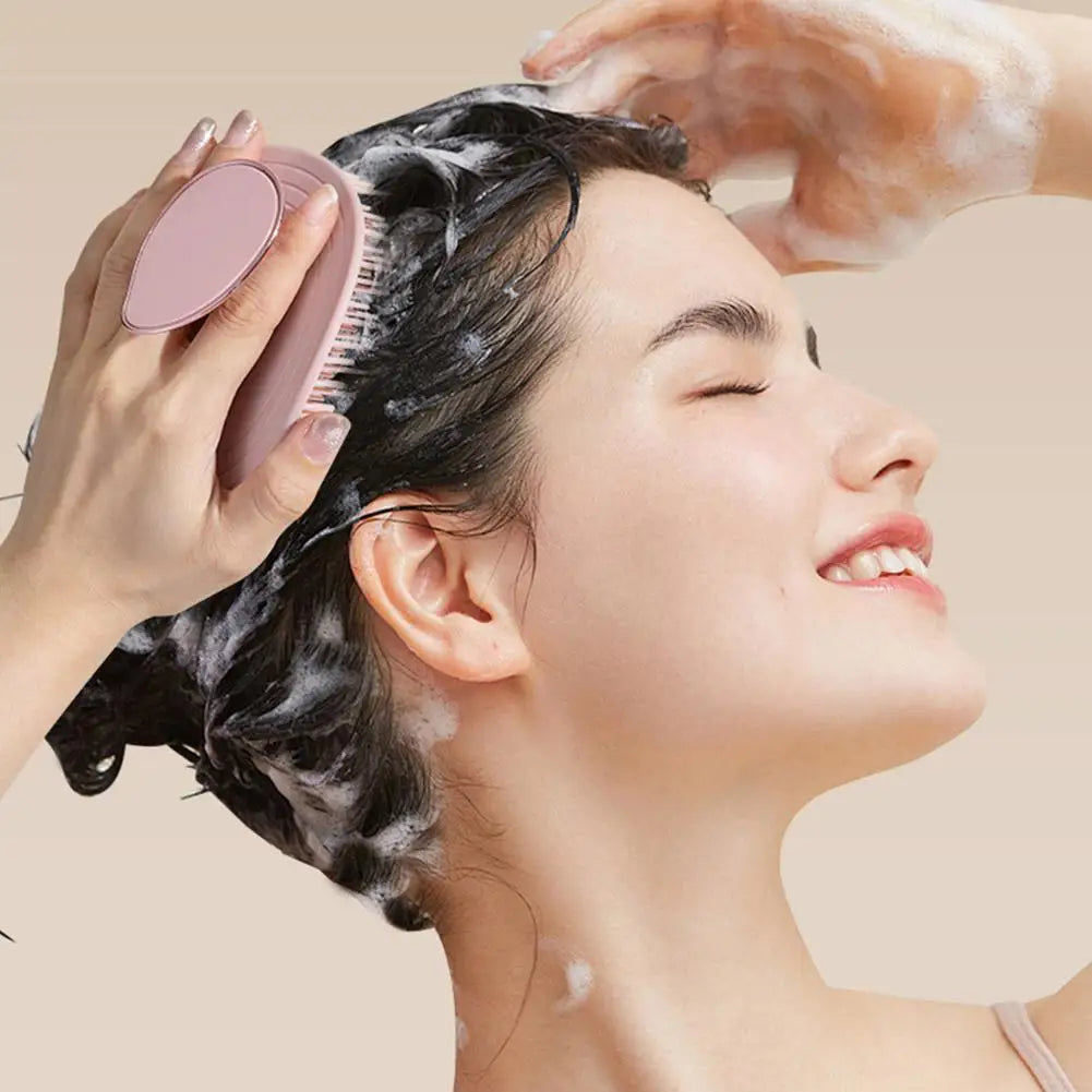 Scalp Massage Shampoo Brush Soft Silicone Deep Cleaning Remove Dandruff Exfoliate Relaxing Scalp Massage Shower Tools