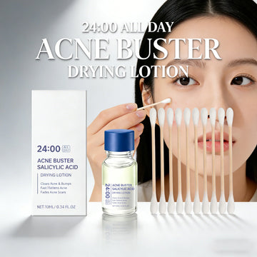 Acne Buster Salicylic Acid Lotion With Cotton Swab Set Oil Control Blackhead Remover Pore Cleanser Face Treatment Essence Serum