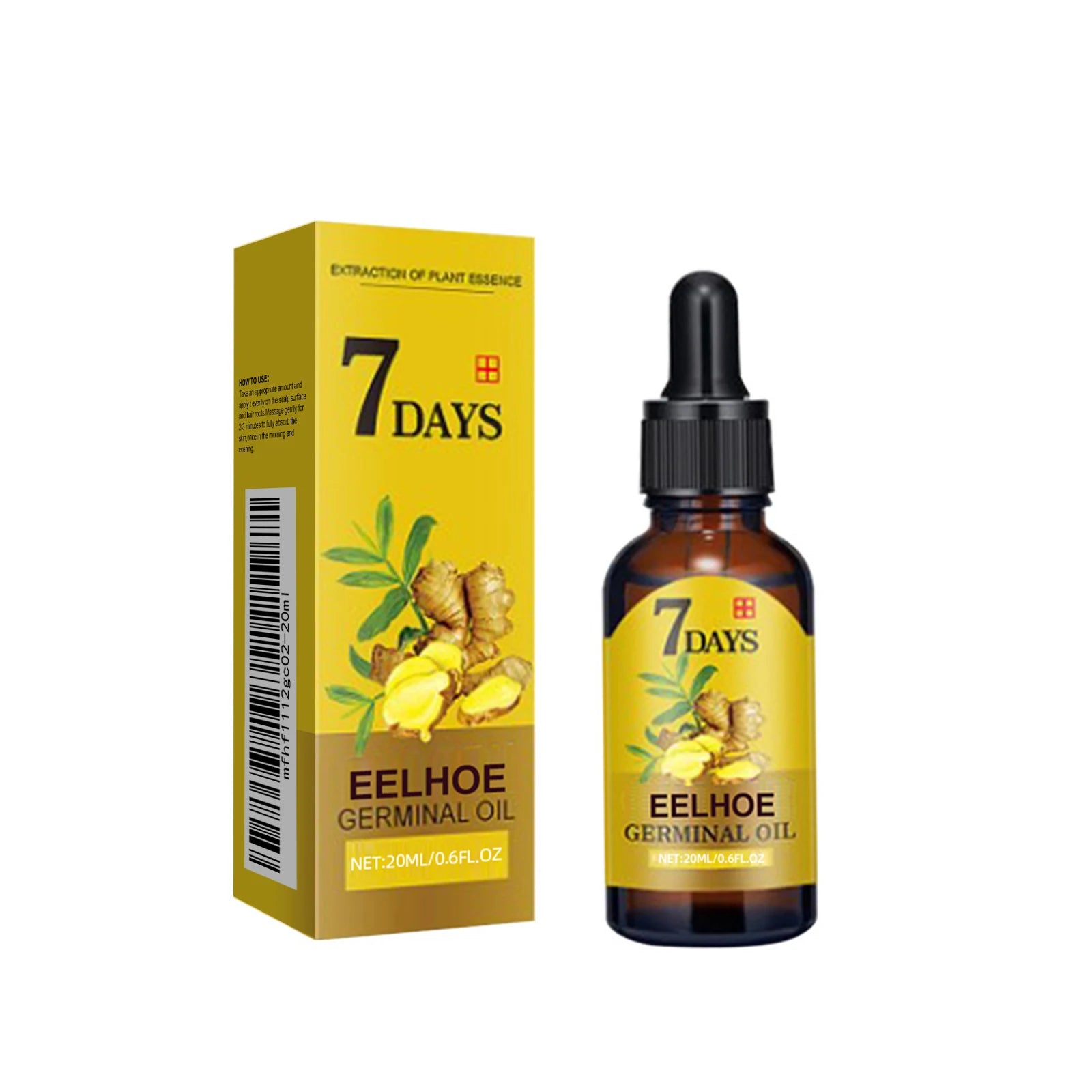 EELHOE Ginger Hair Growth Oil for Scalp Massage Hair Follicle Treatment Hair Care Germinal Essence for Regrowth & Loss Treatment