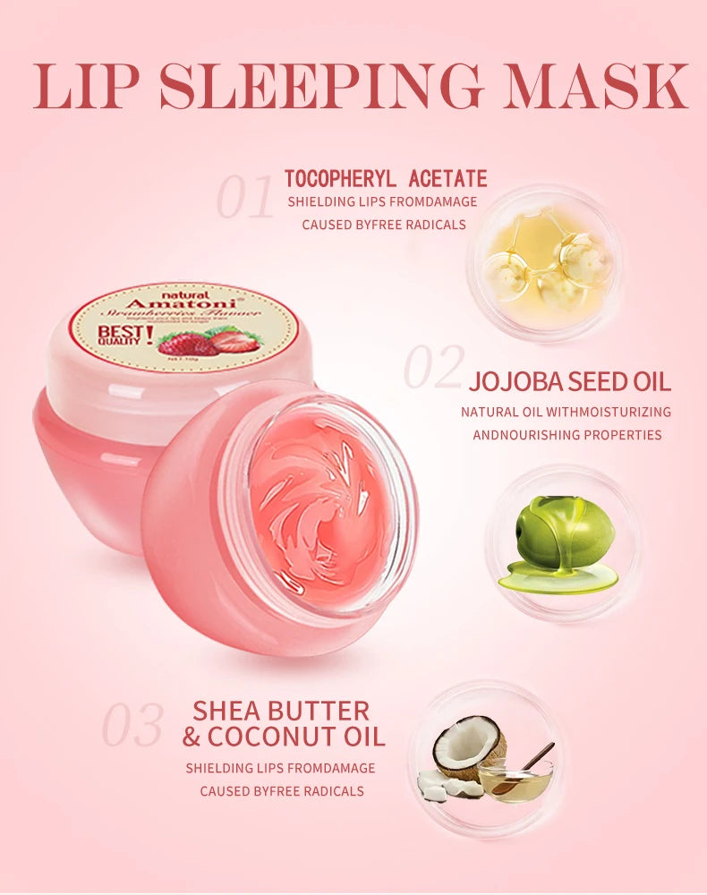Sleeping lip mask gift box 10g×6PCS lip balm set moisturizes lips, smoothes, and is a universal  in the morning and evening